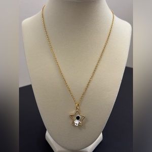 Trendy 18” Astronaut in Star Gold Plated Stainless Steel Chain Necklace Handmade